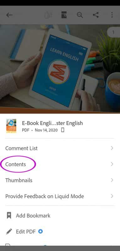 Menu Contents e-book EnglishCoo