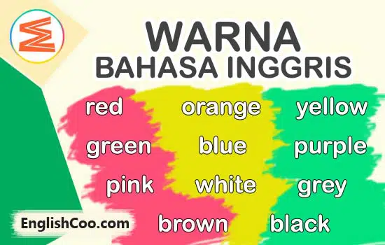 warna dalam bahasa inggris ungu merah kuning biru hijau hitam putih pink cokelat oranye abu